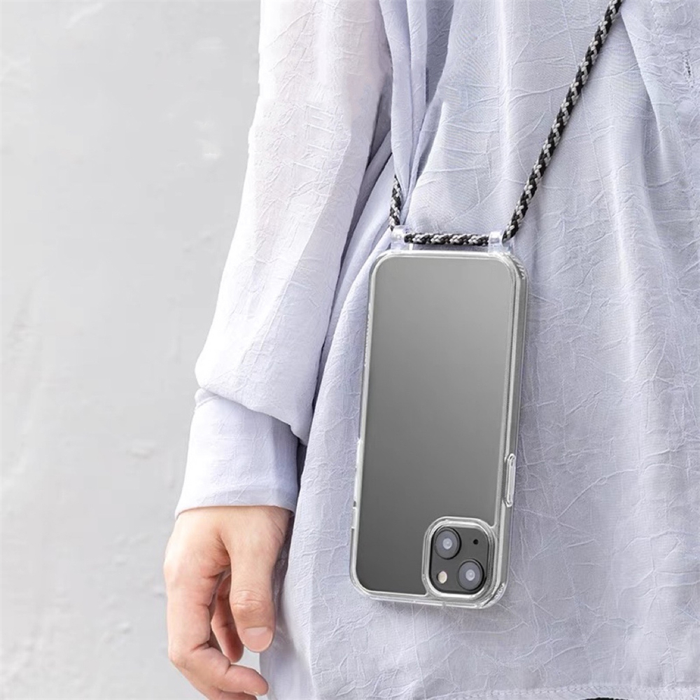 Phone Cases That Charge Your Phone - Crossbody Necklace Cord Lanyard Transparent Hard