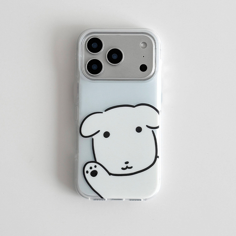 Phone Cases Korean - Korean Ins Minimalist Lovely Puppy Phone