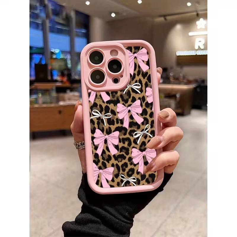 Phone Cases Iphone 16 Pro Max - Leopard Print Bow Phone Case For