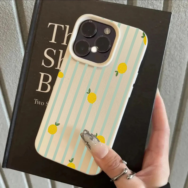 Phone Cases Iphone 12 - Shockproof Cute Lemon Pattern Silicone Phone