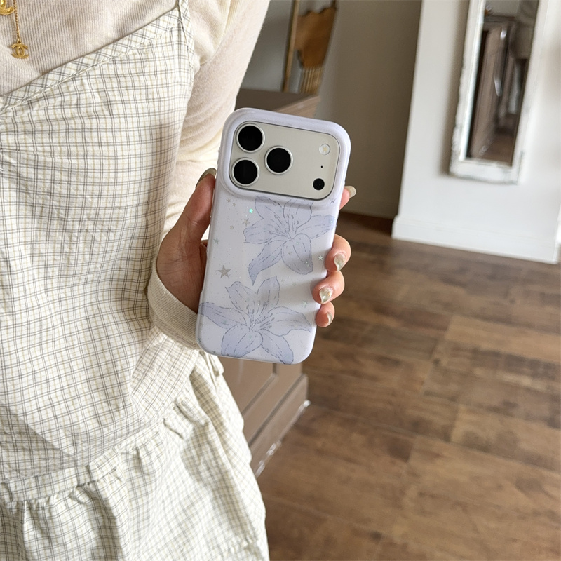 Cute Lily Flower Glitter Phone - Phone Cases Iphone 16 Pro Max review and price