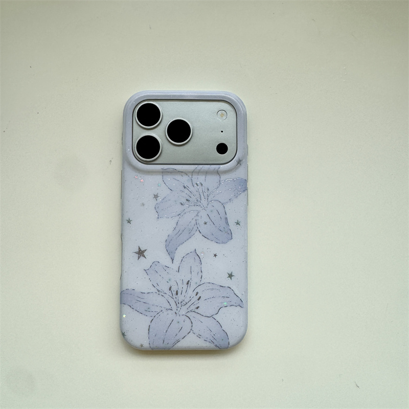 Cute Lily Flower Glitter Phone - Phone Cases Iphone 16 Pro Max review and price