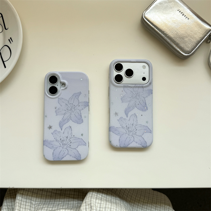 Cute Lily Flower Glitter Phone - Phone Cases Iphone 16 Pro Max review and price