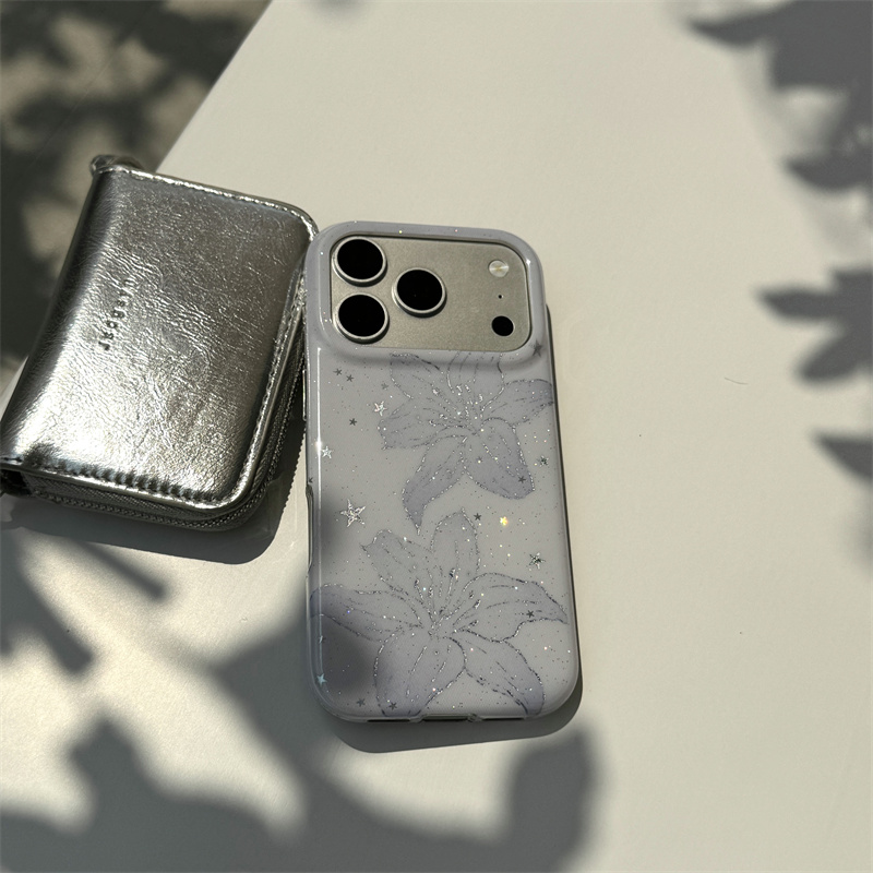 Cute Lily Flower Glitter Phone - Phone Cases Iphone 16 Pro Max review and price