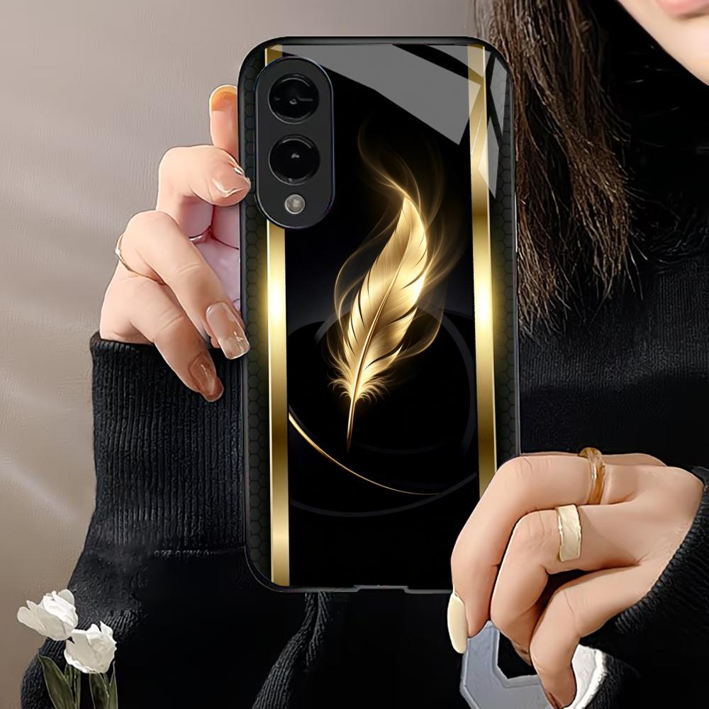 Shiny Golden Feather phone cas - Phone Cases Quad Lock review and price
