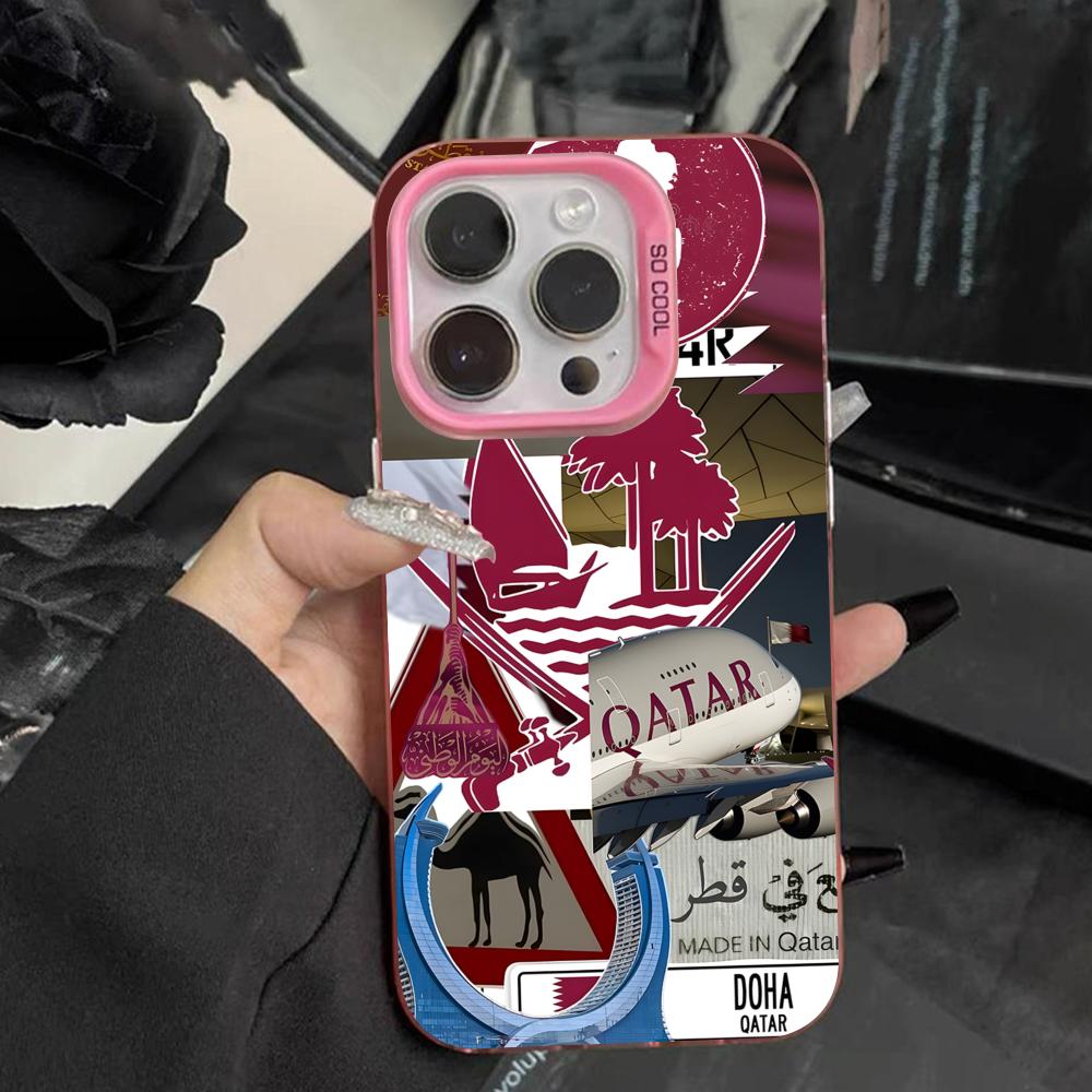 Qatar Flag Pink Translucent Mo - Phone Cases Qatar review and price