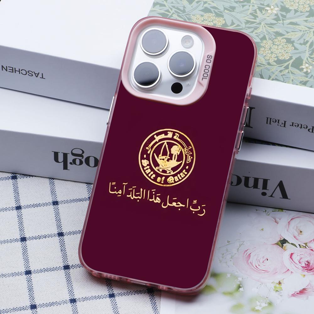Qatar Flag Pink Translucent Mo - Phone Cases Qatar review and price