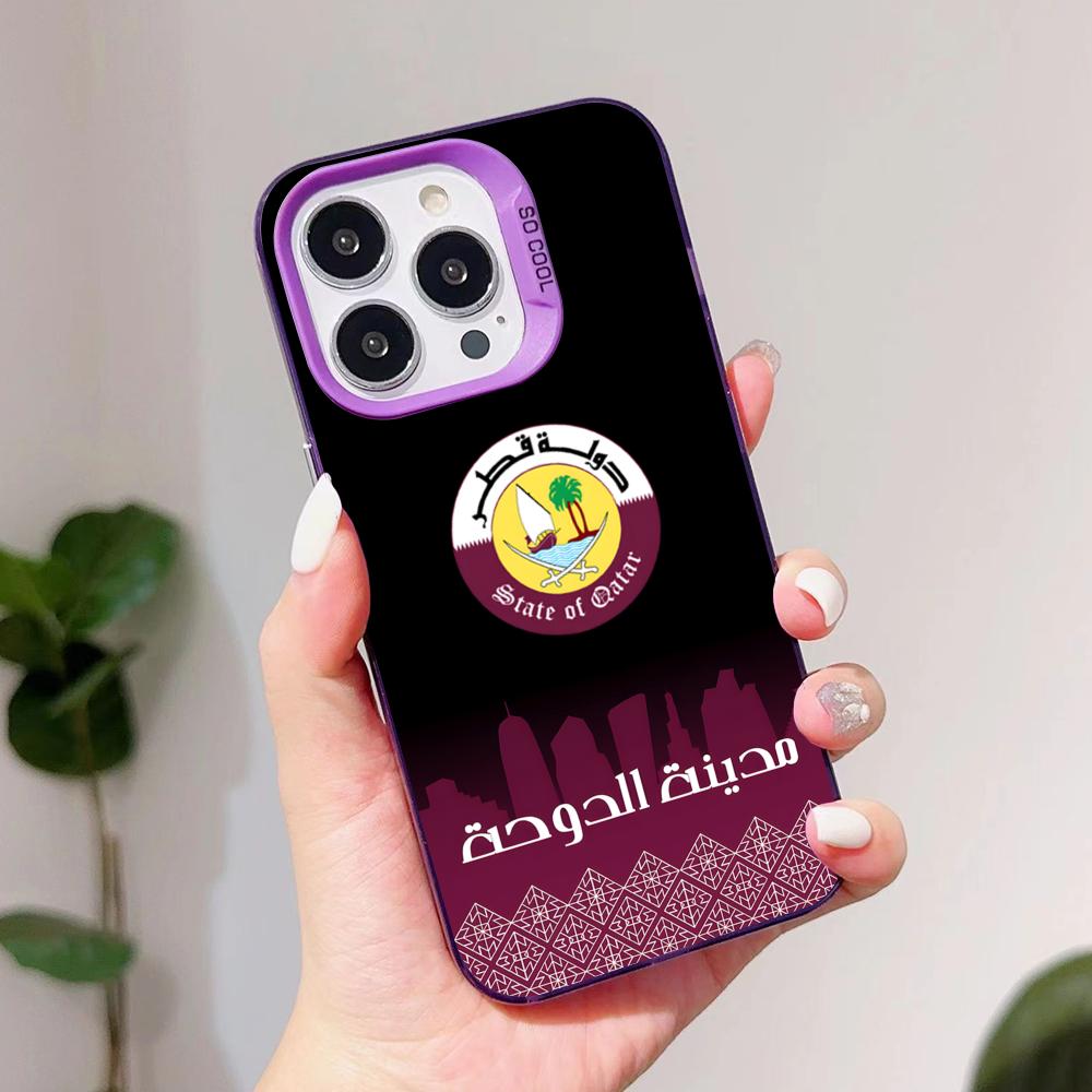 Qatar Flag Purple Translucent  - Phone Cases Qatar review and price