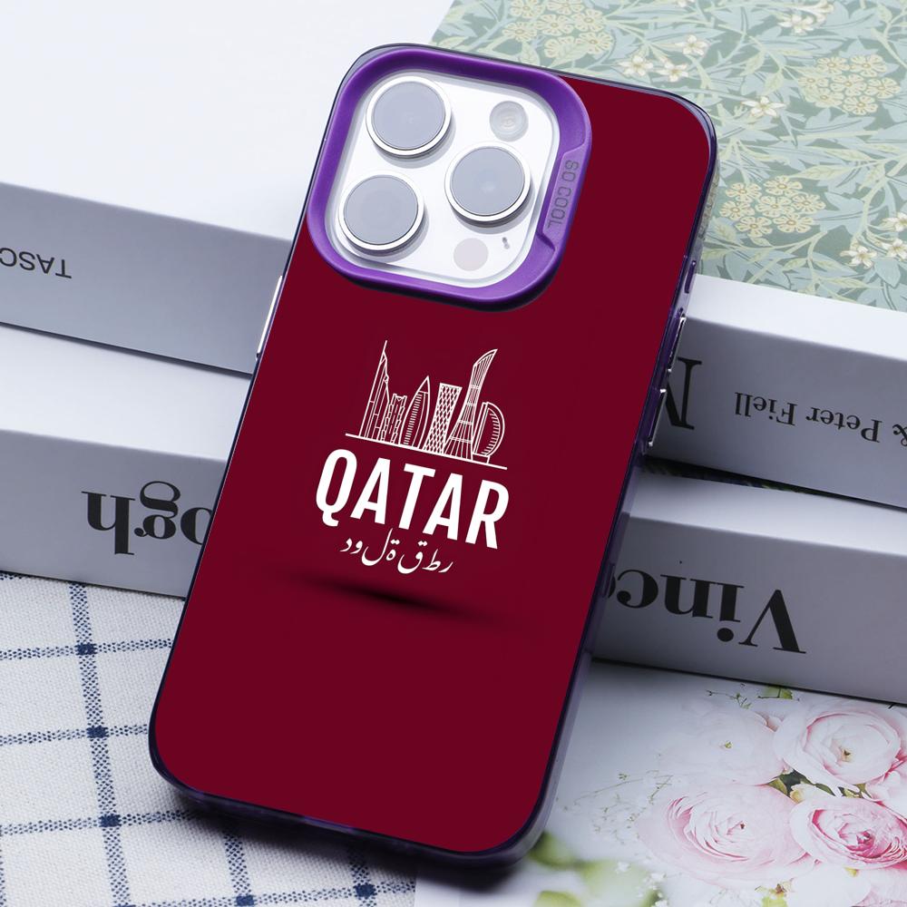 Qatar Flag Purple Translucent  - Phone Cases Qatar review and price