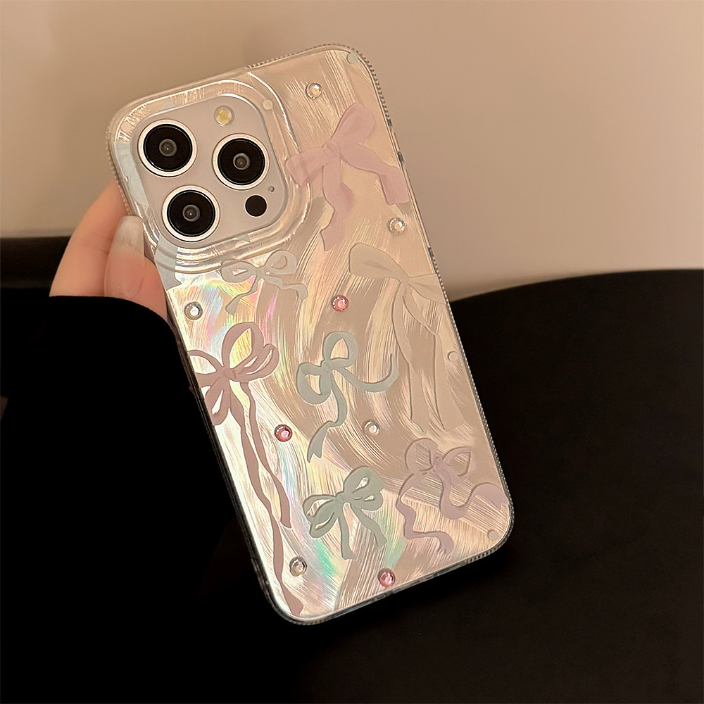 Korean Colorful Bowknot Diamon - Phone Cases Korean review and price