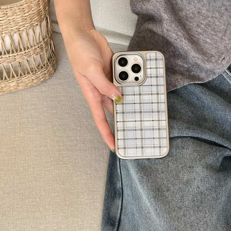 Korean Ins Epoxy Blue Plaid Pa - Phone Cases Korea review and price