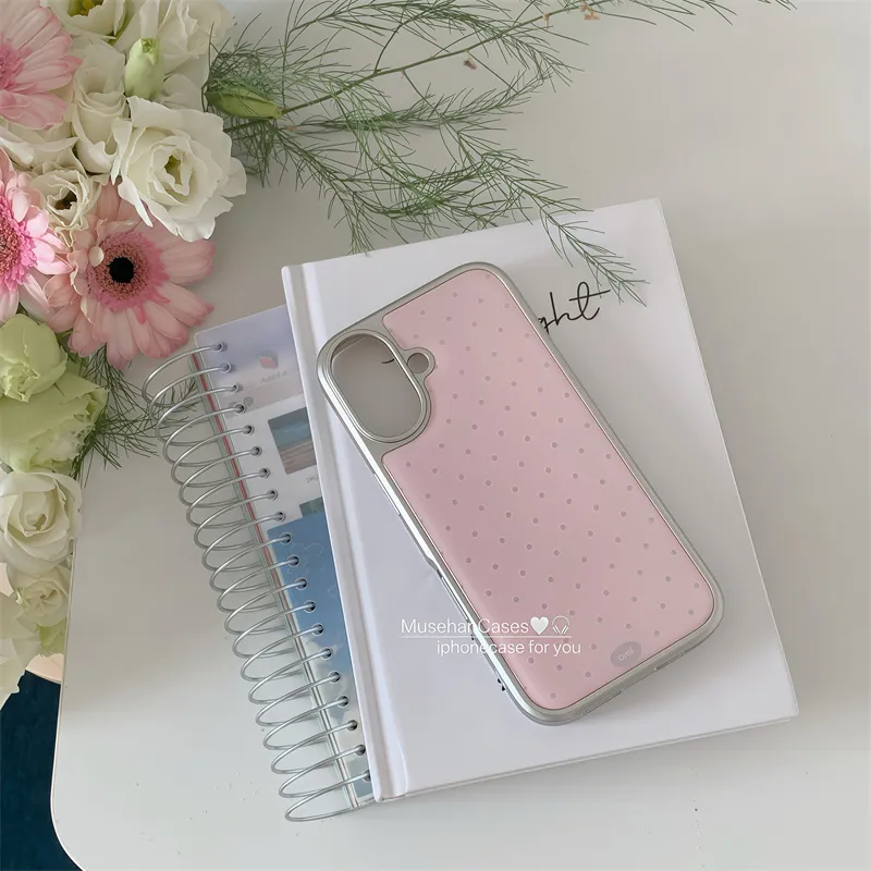 Korean ins Cream Pink Polka Do - Phone Cases That Charge Your Phone review and price