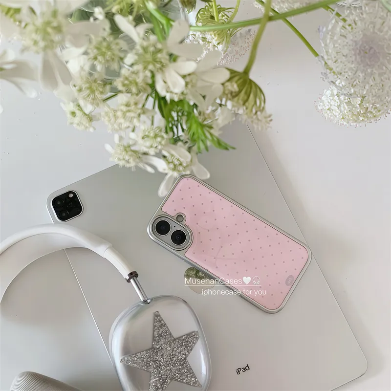 Korean ins Cream Pink Polka Do - Phone Cases That Charge Your Phone review and price