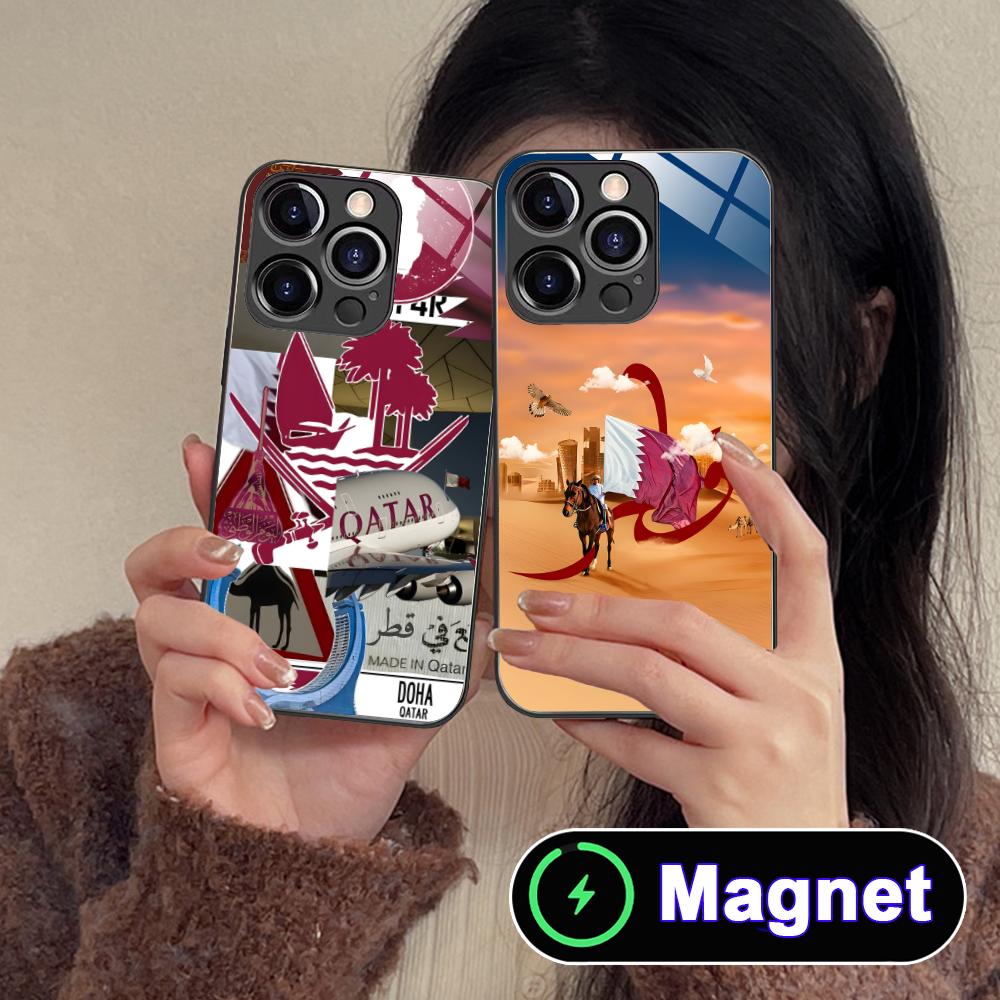 Qatar Flag Glass MagSafe Mobil - Phone Cases Qatar review and price