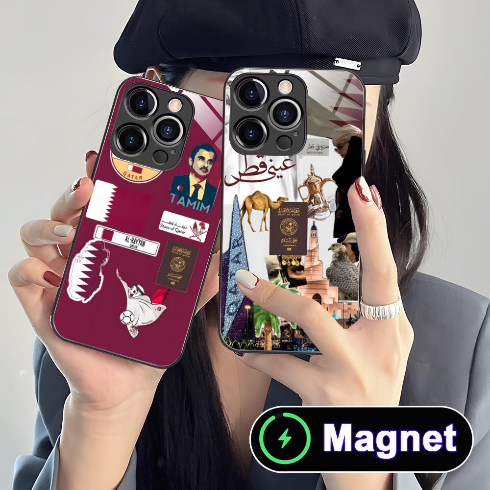 Qatar Flag Glass MagSafe Mobil - Phone Cases Qatar review and price