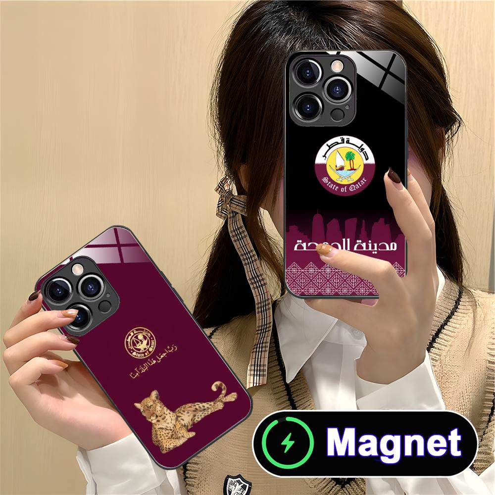 Qatar Flag Glass MagSafe Mobil - Phone Cases Qatar review and price
