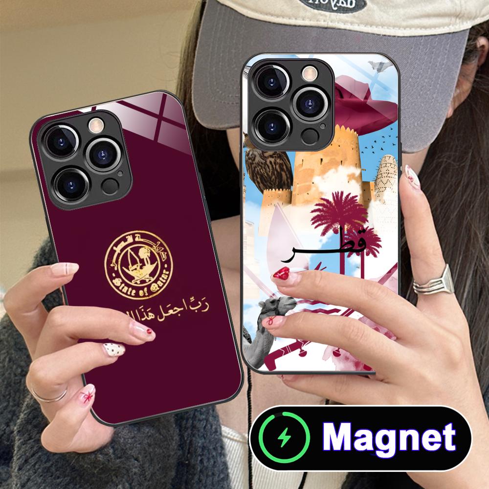 Qatar Flag Glass MagSafe Mobil - Phone Cases Qatar review and price