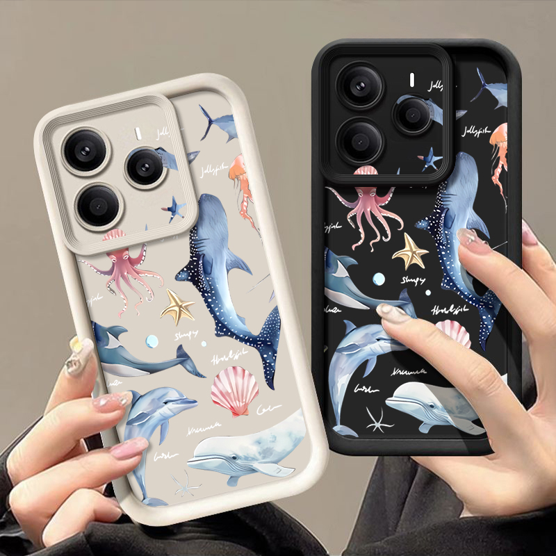Cute Dolphin Patterned Soft Ca - Phone Cases Xiaomi 15 review and price