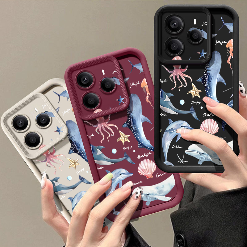Cute Dolphin Patterned Soft Ca - Phone Cases Xiaomi 15 review and price