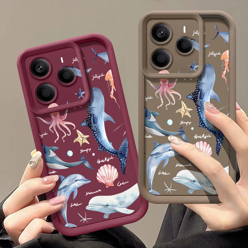 Cute Dolphin Patterned Soft Ca - Phone Cases Xiaomi 15 review and price