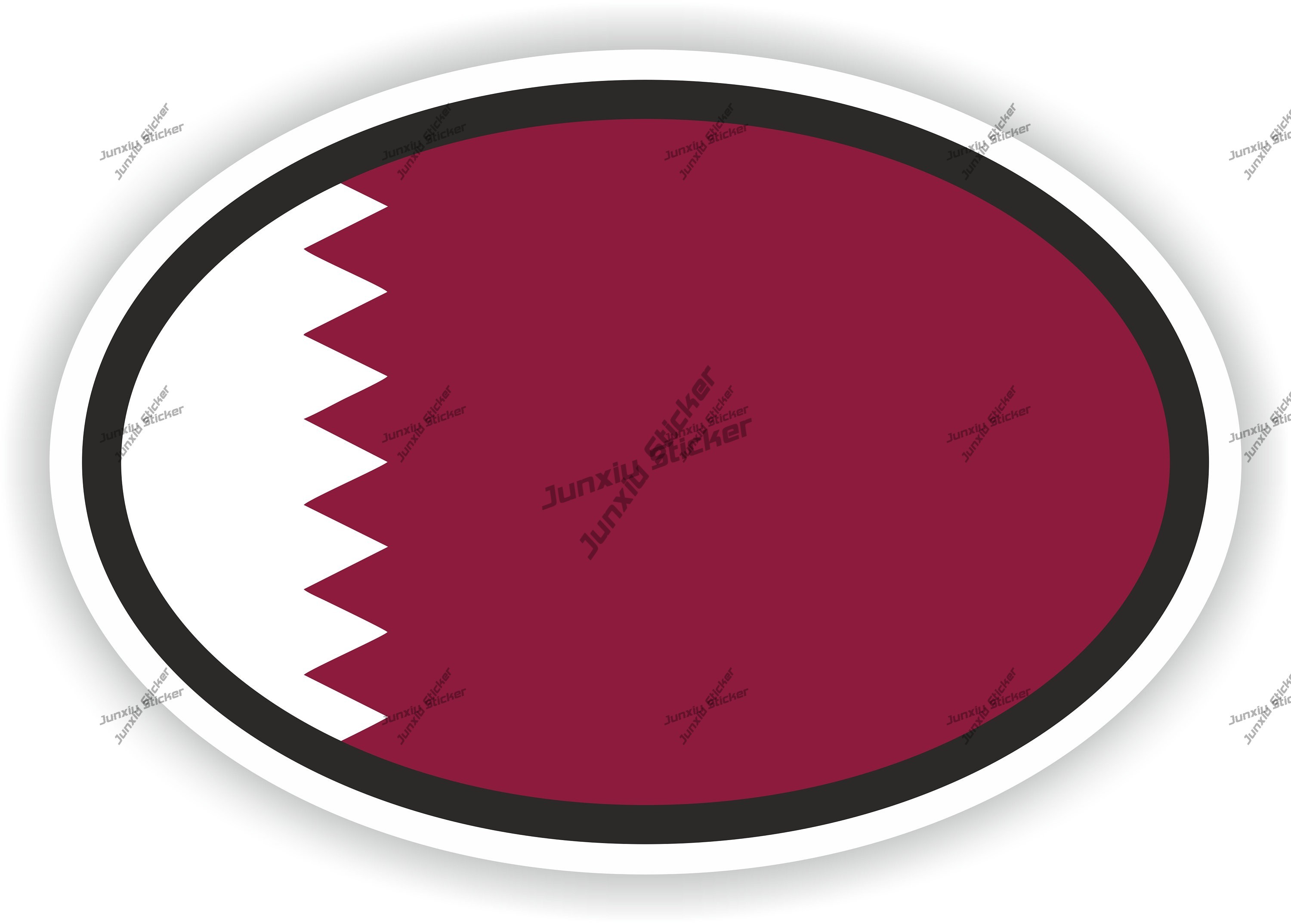 Qatar Flag Oval Sticker Novelt - Phone Cases Qatar review and price