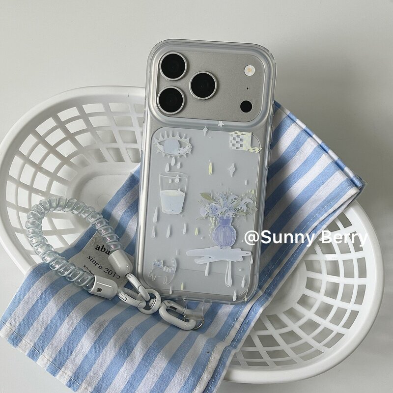Korean Ins Blue Tear Vase Illu - Phone Cases Korea review and price