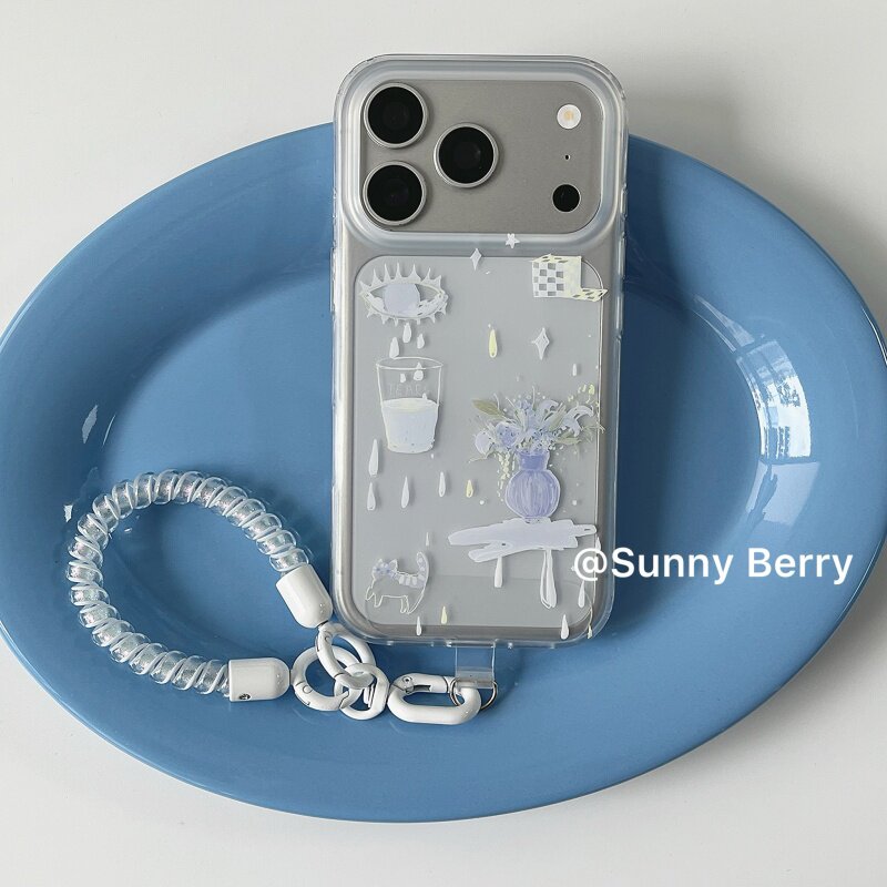 Korean Ins Blue Tear Vase Illu - Phone Cases Korea review and price