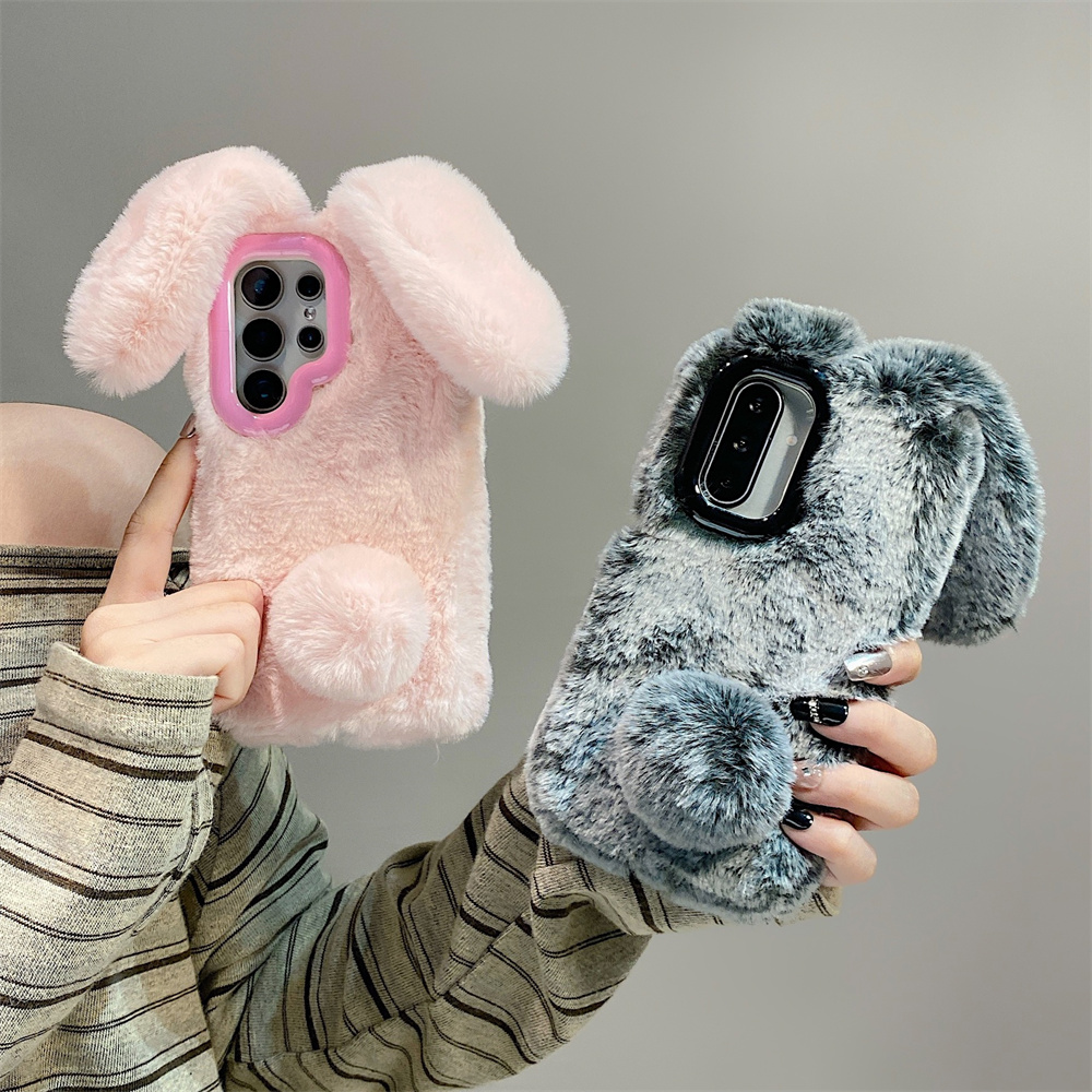 Cute Rabbit Ears Fluffy Stand  - Phone Cases Holder review and price