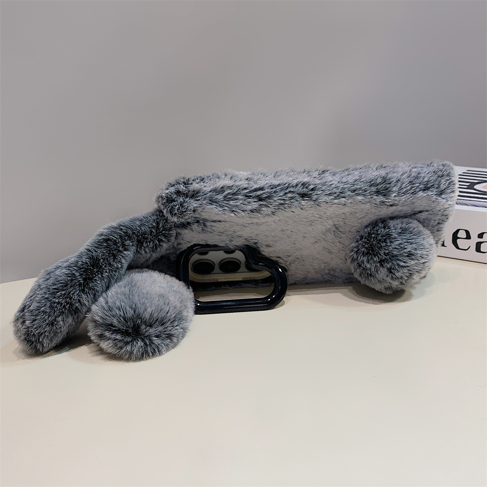 Cute Rabbit Ears Fluffy Stand  - Phone Cases Holder review and price